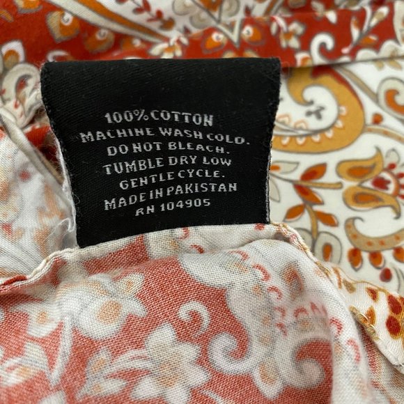 Tahari brown paisley duvet cover+ pillowcase tapestry buttons 82"x 92" - Picture 5 of 5